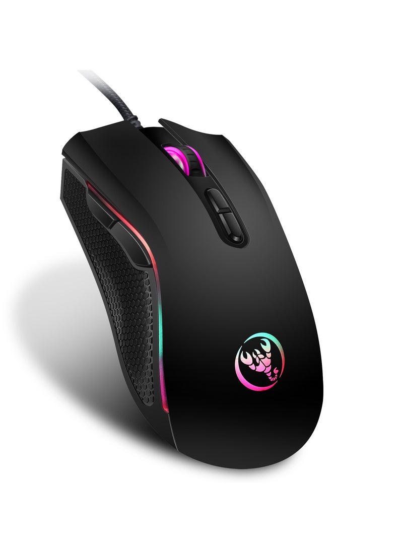 Wired Mouse A869 Wired Gaming Mouse 3200DPI 7 Buttons 7 Color LED Optical Computer Mouse Player Mice Gaming Mouse for Pro Gamer