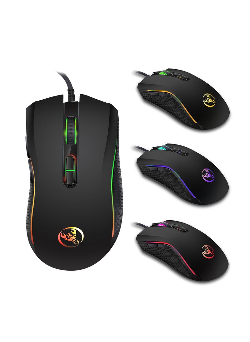 Wired Mouse A869 Wired Gaming Mouse 3200DPI 7 Buttons 7 Color LED Optical Computer Mouse Player Mice Gaming Mouse for Pro Gamer