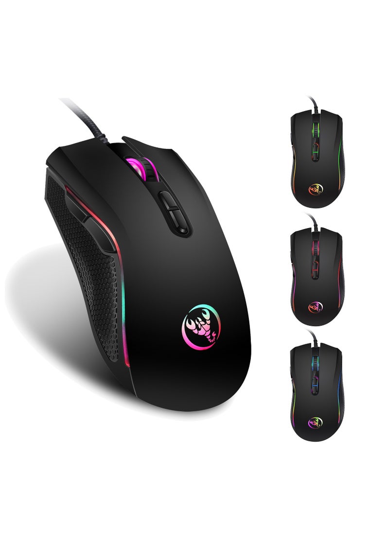 Wired Mouse A869 Wired Gaming Mouse 3200DPI 7 Buttons 7 Color LED Optical Computer Mouse Player Mice Gaming Mouse for Pro Gamer