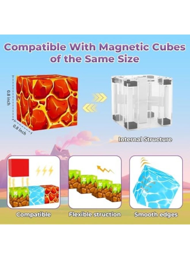 100PCS Magnetic Blocks,Magnet Building Toys,0.8IN Magnet Cubes Tiles Building Blocks,Sensory STEM Toys for 3+ Boys Girls (Pet Paradise) - Image 3