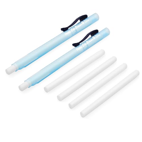 Pentel Clic Stick Eraser Rubber Holder - Blue Barrel + Clic White Eraser Refills (2) - Image 1