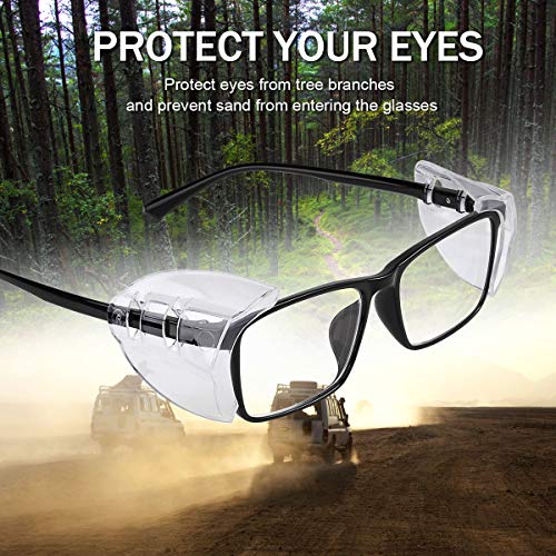 MELASA 4 Pairs Side Shields for Prescription Glasses, Safety Glasses Side Shields for Eye Protection, Slip on Side Shields for Eye Glasses, Fits Most Small to Large Eyeglasses - Image 2