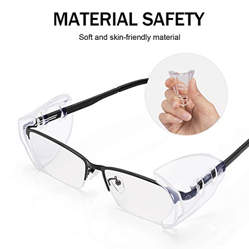 MELASA 4 Pairs Side Shields for Prescription Glasses, Safety Glasses Side Shields for Eye Protection, Slip on Side Shields for Eye Glasses, Fits Most Small to Large Eyeglasses - Image 3