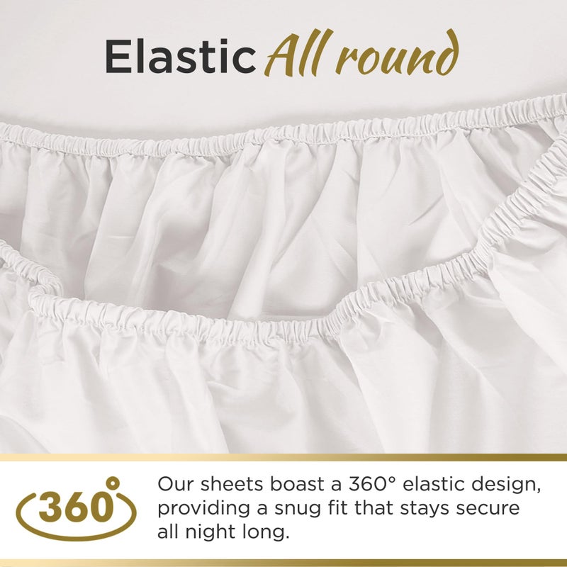 DESTINY CRESCENT BED Knit Jersey 100% Cotton 2 Twin XL Fitted Bed Sheets (2-Pack) Soft and Comfy - Twin Extra Long  15"" Deep Pocket  39"" x 80"" Great for Dorm Room  Hospital and Split King Dual Adjustable Beds (White) - Image 4