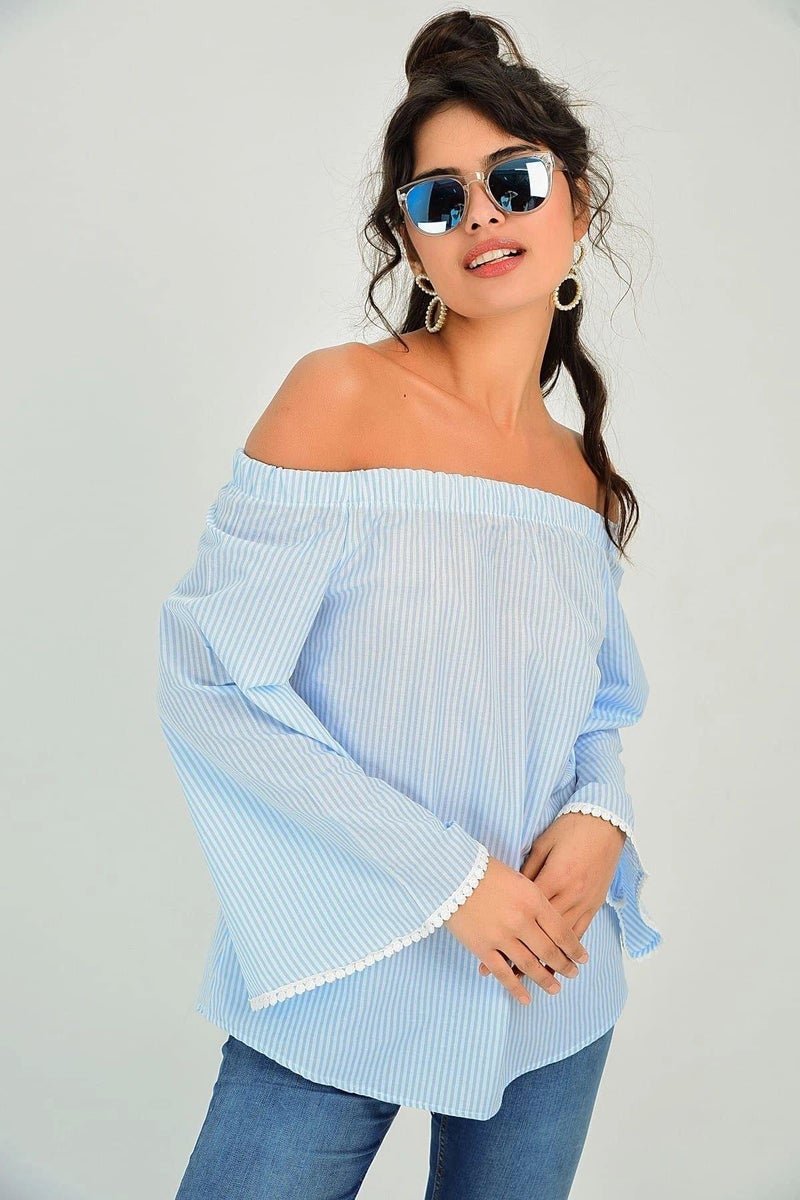 Weshaya Blouse Women Blue - Image 3