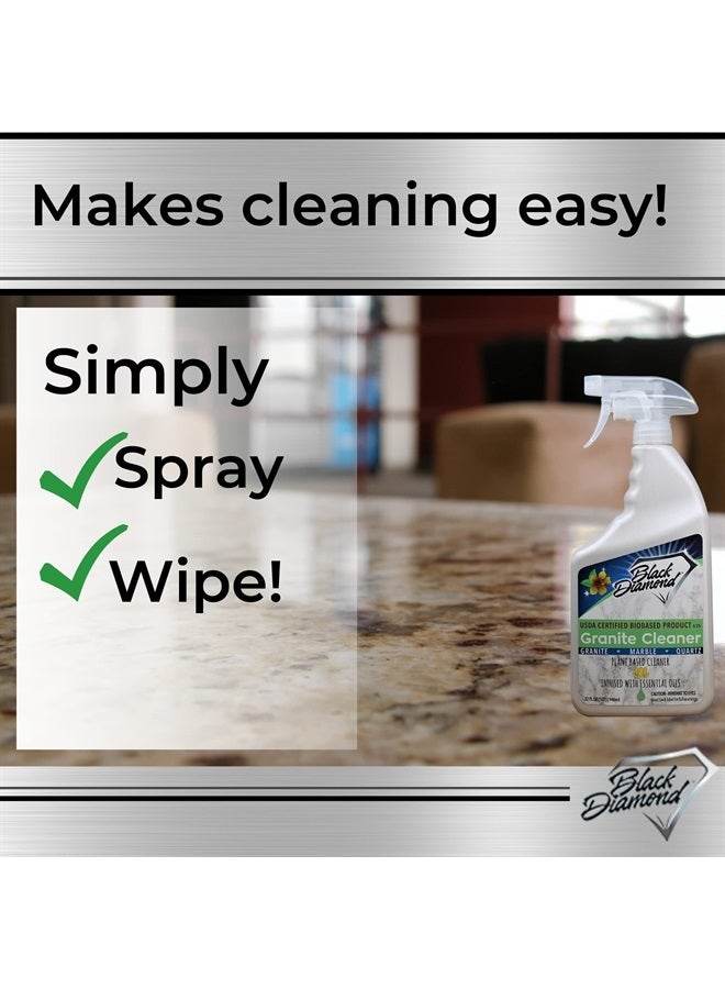 Granite Counter Cleaner: USDA Certified BIOBASED- Safe for Granite, Quartz, Marble, Travertine, Countertops