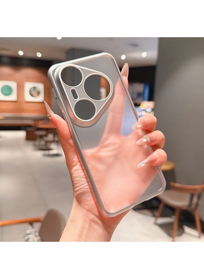 متوافق مع غطاء الظهر لهاتف Huawei Pura 90 Pro Max، ولوحة خلفية شبه شفافة بلون ضباب جليدي غير لامع، مع تصميم حواف مطلية بالكهرباء، خفيف، رقيق، وتبديد عالي للحرارة - Image 1