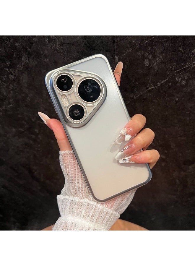 متوافق مع غطاء الظهر لهاتف Huawei Pura 90 Pro Max، ولوحة خلفية شبه شفافة بلون ضباب جليدي غير لامع، مع تصميم حواف مطلية بالكهرباء، خفيف، رقيق، وتبديد عالي للحرارة - Image 5