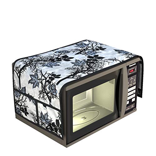 Yellow Weaves Microwave/Oven top cover 4 Utility Pocket Color (Grey) - Image 1