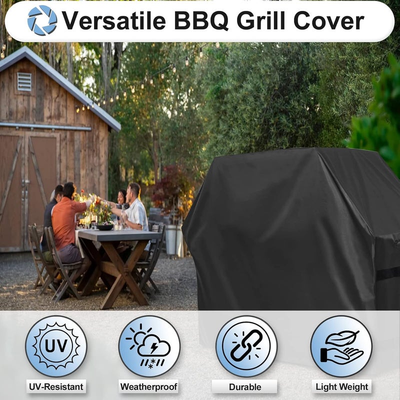 OutdoorLines غطاء شواية الباربيكيو المقاوم للماء والصدأ من - غطاء عالي الجودة يحمي الشواية من الأتربة والشمس والمطر والثلج، مقاس 58 إنش × 24 إنش × 44 إنش، لون أسود - Image 3