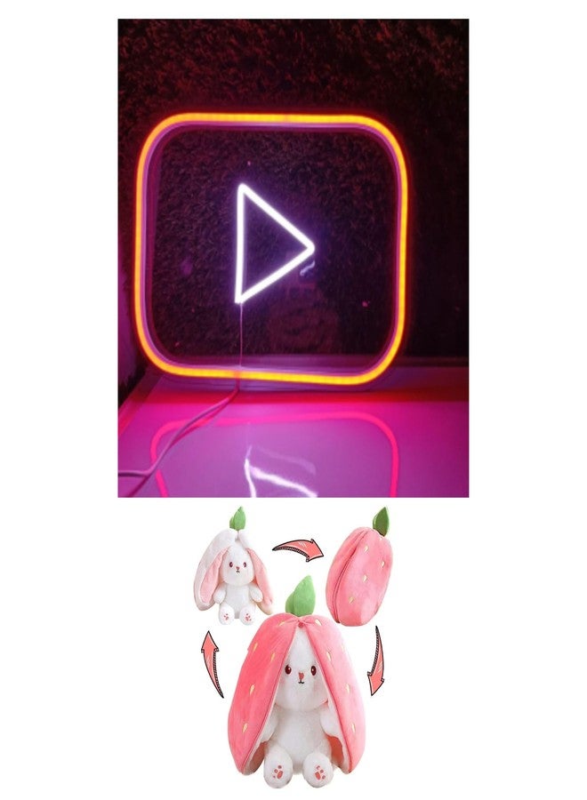 EITHEO Stuffed Animal Plushie Stuffed Toy for Kids (Neon YouTube +Ball)