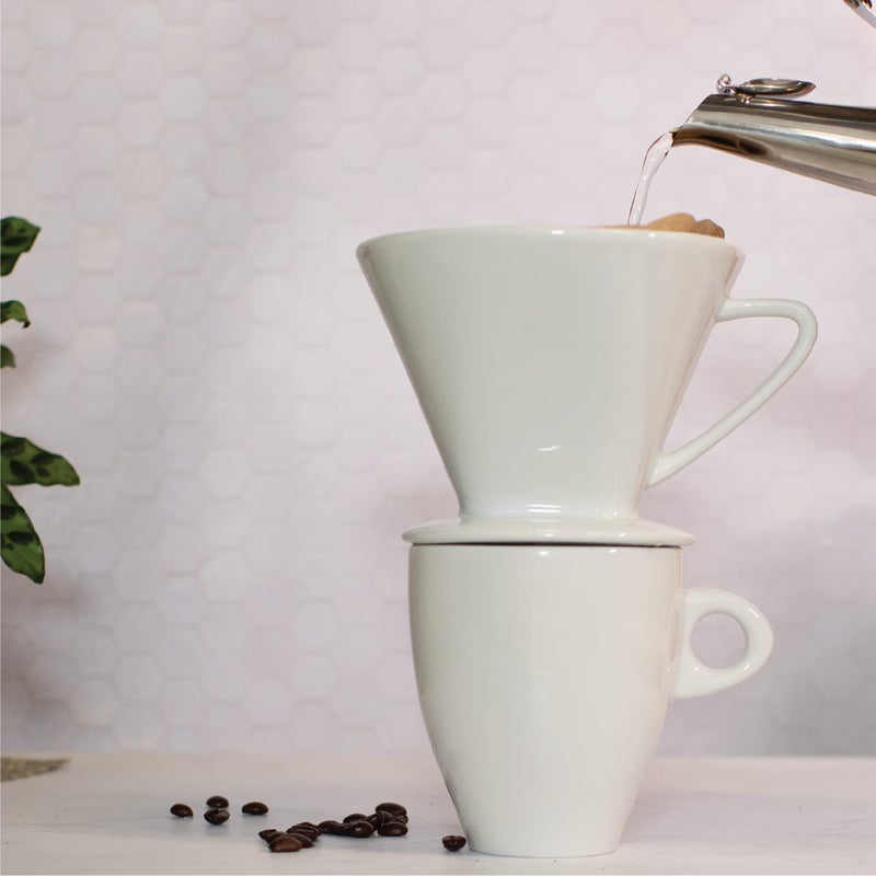 Cilio C104943 Porcelain Coffee Filter/Holder Pour-Over, 4/Medium, White - Image 3