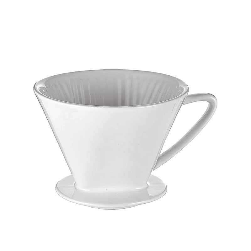 Cilio C104943 Porcelain Coffee Filter/Holder Pour-Over, 4/Medium, White - Image 1