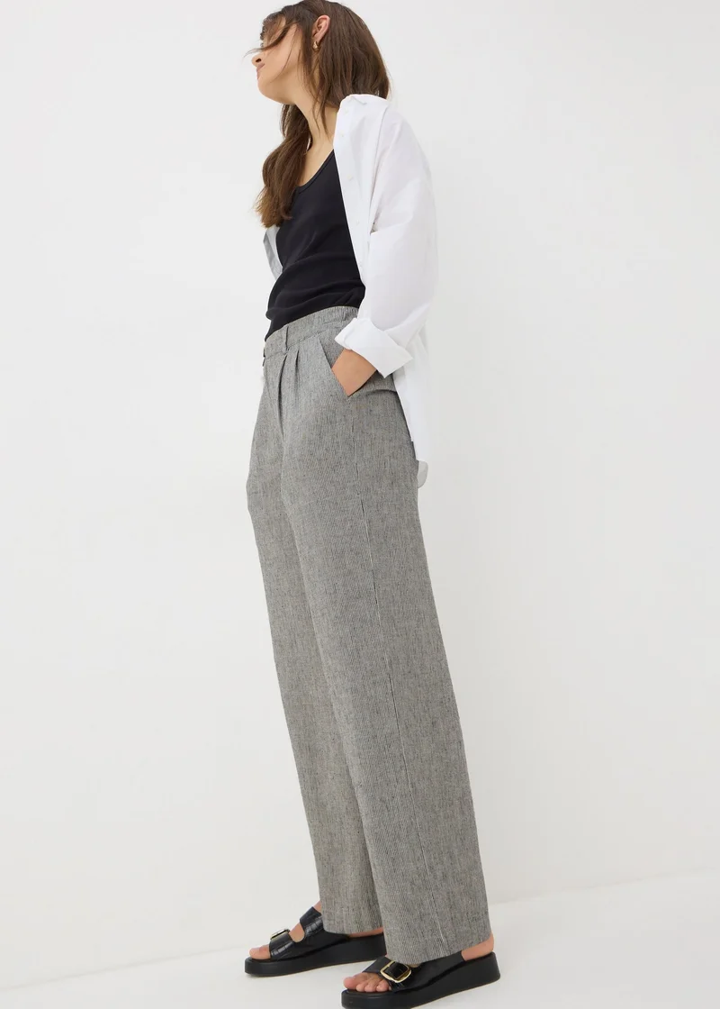 Matalan Black Mono stripe Linen Trousers