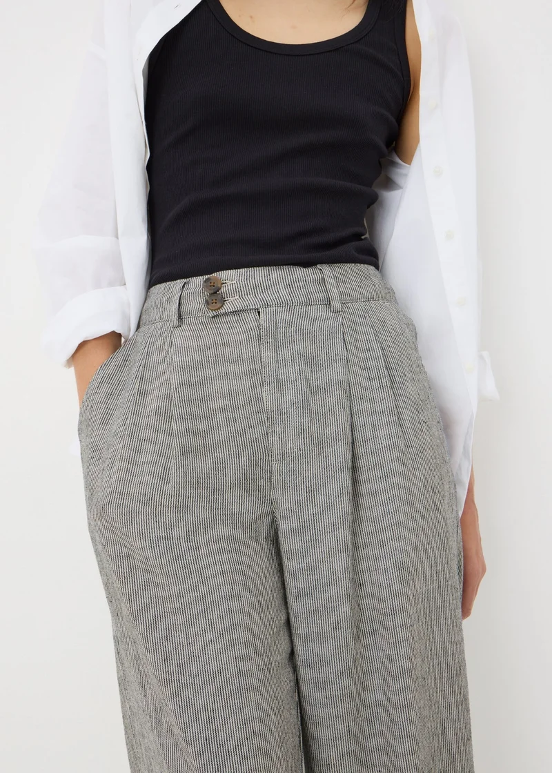 Matalan Black Mono stripe Linen Trousers