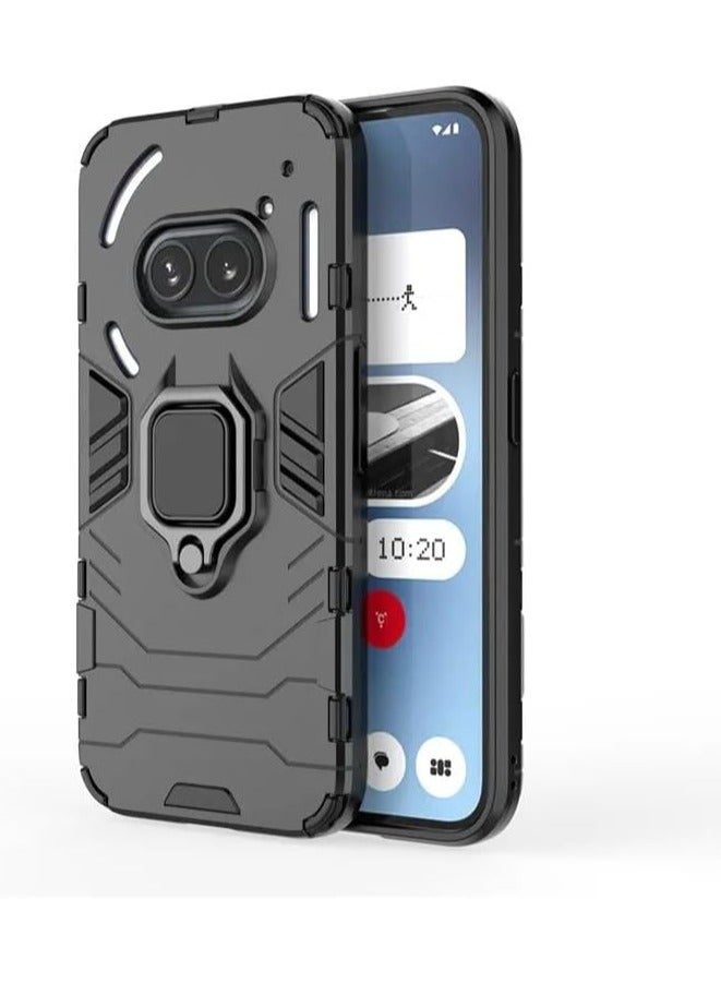 Case Compatible with Nothing Phone 2a, Soft TPU + Hard PC, Full Body Rugged Shockproof Case with Ring Stand, Anti-Scratch Cover for Nothing Phone 2a