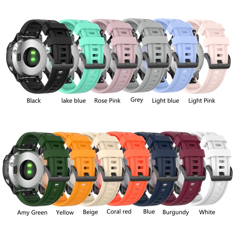 S-TOP For Garmin Fenix 7S Pure Color Silicone Watch Band(Wine Red) - Image 2