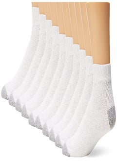 FRUIT OF THE LOOM Fruit of the Loom mens Value 10 Pair Pack Ankle Crew fashion liner socks, White, Sock Size 10-13, Shoe Size 6-12 US  - Image 2