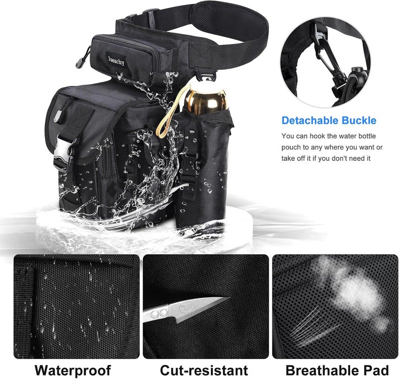 Jueachy Drop Leg Bag for Men Tactical Metal Detecting Thigh Pack with Water Bottle Pouch - Image 4