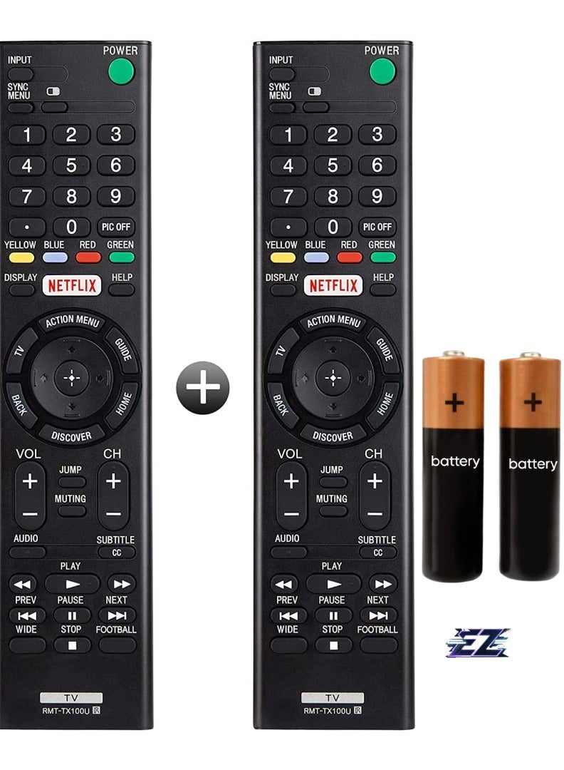 ELTRAZONE Replacement Remote Control RMT-TX100U for All Sony Bravia 4K UHD LCD LED HD Smart TVs - Includes Netflix & Shortcut Buttons - With Battery - Image 1