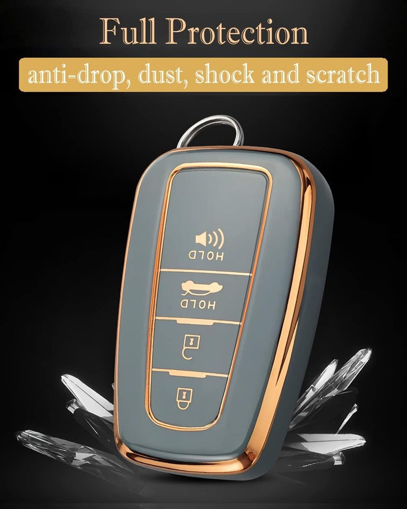 Cacacar for Toyota Camry RAV4 Key Fob Cover, for Highlander Avalon GT86 Key Fob Case Premium Soft TPU 360 Degree Protector Holder,Green - Image 4