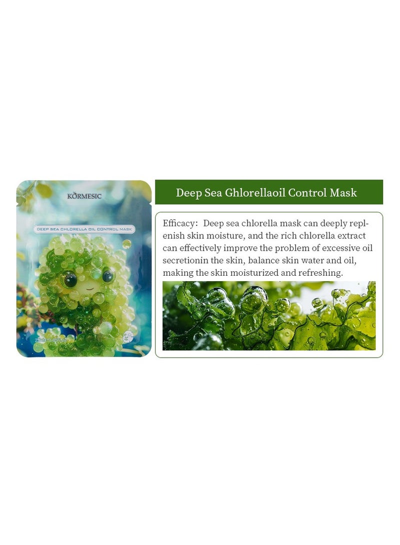 Kormesic قناع الوجه الكلوريلا في أعماق البحار 25 مل-5 حزم-إزالة السموم وتنشيط - Image 2