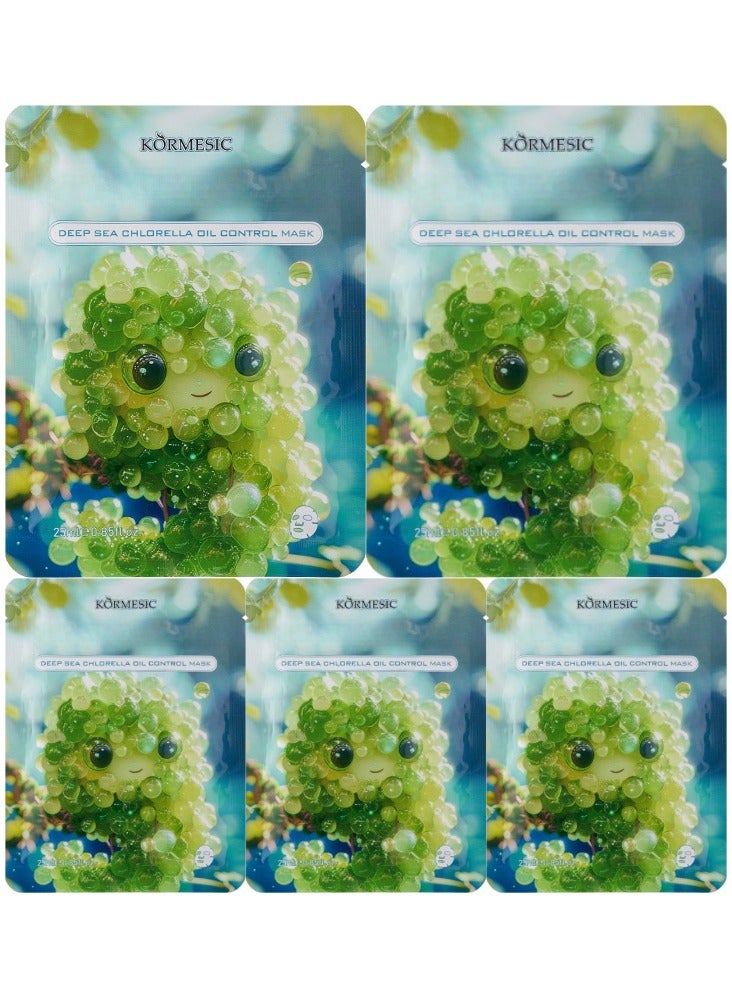 Kormesic قناع الوجه الكلوريلا في أعماق البحار 25 مل-5 حزم-إزالة السموم وتنشيط - Image 1