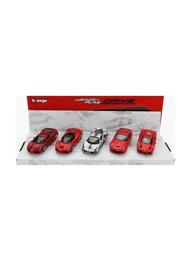 سيارة Bburago Ferrari Drive Race Play (1:64 ، 5 عبوات)