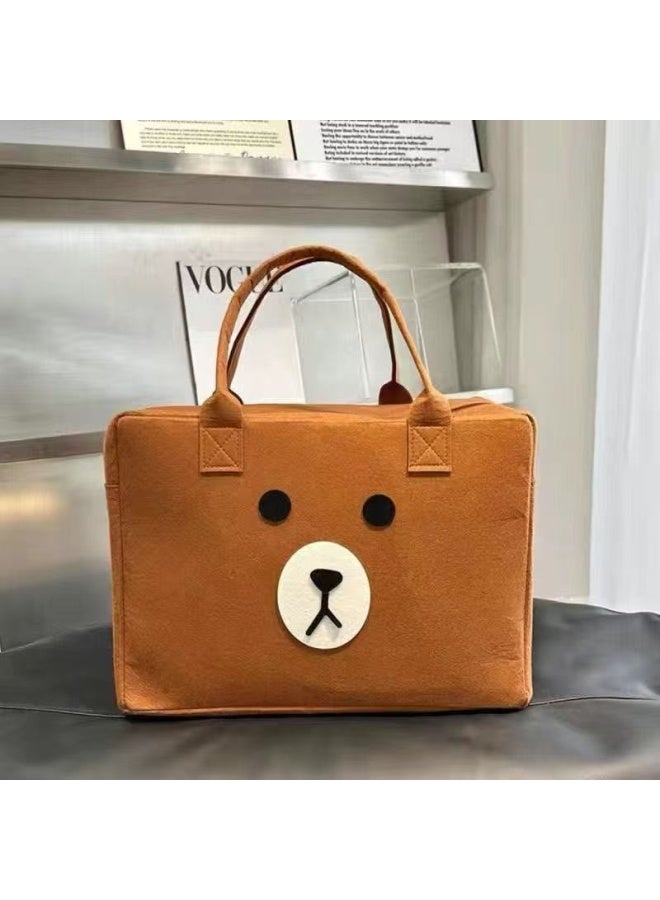 Cartoon Bag Travel Bag Storage Handbag Large Capacity Children's Luggage Bag Trolley Luggage Bag Felt Bag Lightweight