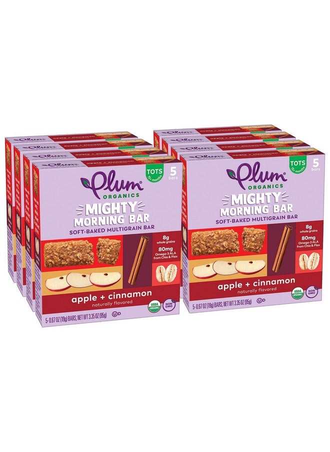 بلام أورجانيكس بارات Plum Organics Mighty Morning Bars - تفاح وقرفة - 0.67 أونصة (عبوة من 40 بارًا) - بارات وجبات خفيفة عضوية متعددة الحبوب للأطفال الصغار  - Image 1