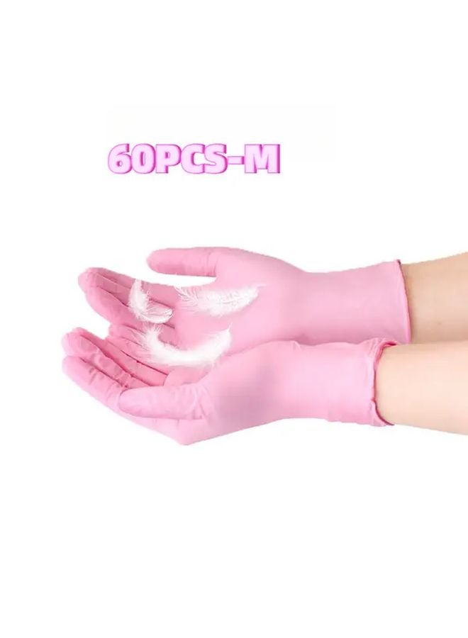 60pcs Disposable Nitrile Gloves Multi Purpose Household Cleaning Hair Dyeing Pet Bathing - Image 1