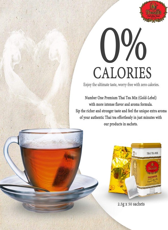 Chatramue Number One Original Thai Tea Mix ChaTraMue Thai Tea for Boba Tea, Hot Tea, Iced Tea (Gold Label 50 Tea Bags) - Image 5