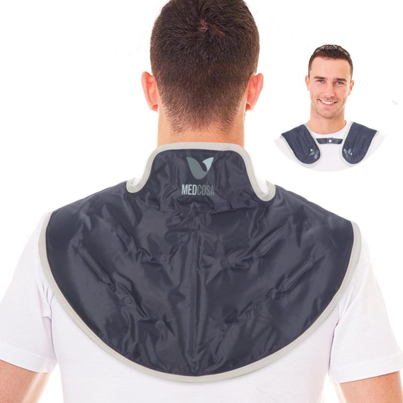 Medcosa Ice Pack for Neck & Shoulder â€“ Reusable Hot & Cold Therapy Wrap, Plush Gel Compress with Adjustable Strap for Migraine, Muscle & Post-Workout Pain Relief - Image 1