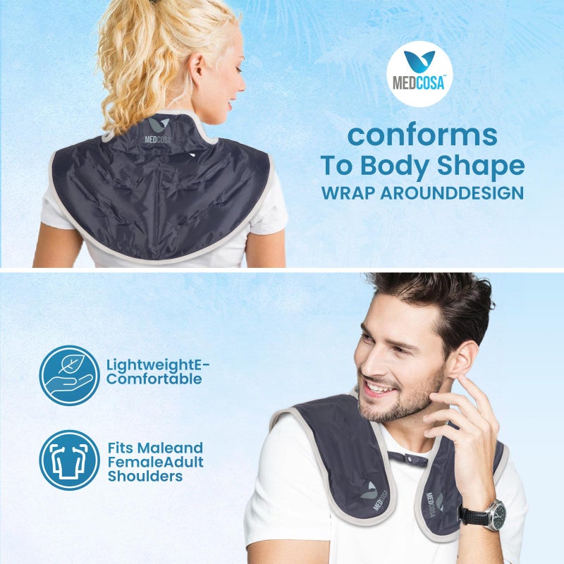 Medcosa Ice Pack for Neck & Shoulder â€“ Reusable Hot & Cold Therapy Wrap, Plush Gel Compress with Adjustable Strap for Migraine, Muscle & Post-Workout Pain Relief - Image 4