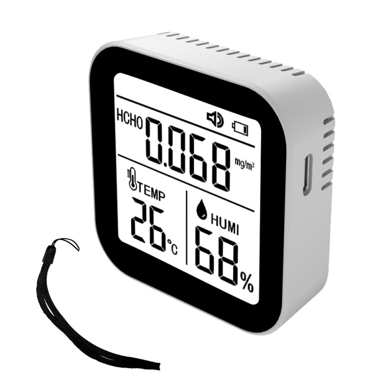 3 In 1 Air Quality Monitor, White, High Accuracy Electrochemical Sensor - Reliable Alarm Function Air Quality Tester for Indoor Outdoor Personal Use - Image 1