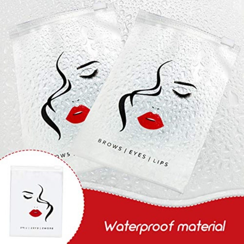 100 Pieces Eyebrow Microblading Aftercare Bags 4 x 6 Inches Eyelash Makeup Bags Empty Mini Cosmetic Bags Lipstick Travel Pouch Reusable Lash Storage Case for Eyelash Lipstick Eyebrow - Image 4
