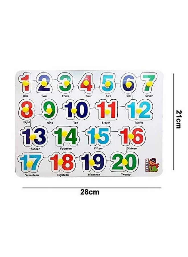 Smart Picks Smart Picks Wooden Colorful Learning Educational Puzzle Board for Kids with Knobs, Educational Learning Wooden Board Tray, Size- 28 X 21 cm, Available in 10 Different Variants (Numbers (Big))  - Image 2