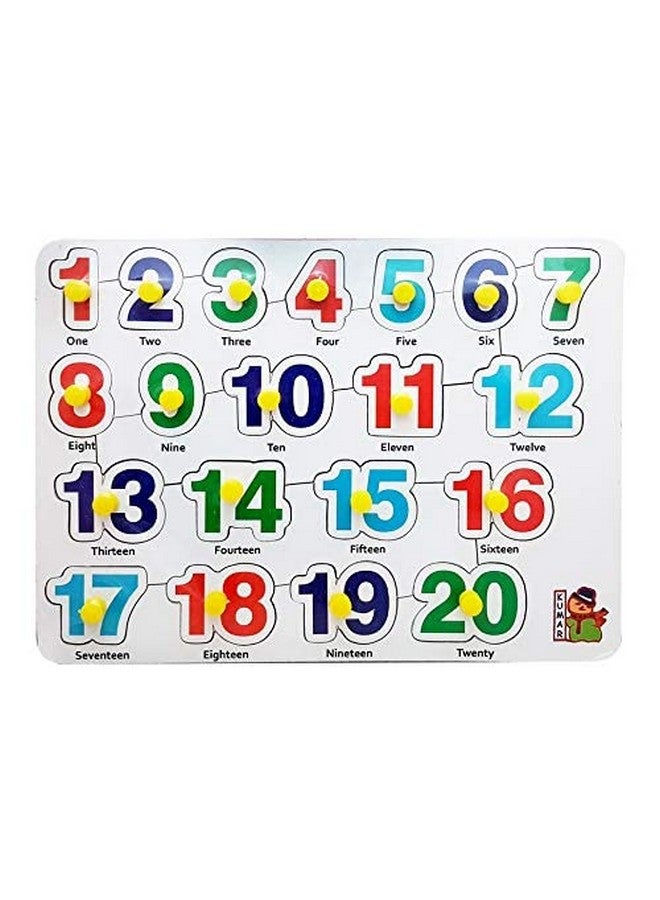 Smart Picks Smart Picks Wooden Colorful Learning Educational Puzzle Board for Kids with Knobs, Educational Learning Wooden Board Tray, Size- 28 X 21 cm, Available in 10 Different Variants (Numbers (Big))  - Image 3
