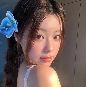 ASTRQLE 5 قطع مشبك شعر زهور ملونة للنساء مشبك شعر كبير من أوركيد الشيفون مشبك شعر زهور هاواي بوهيمية مشبك شعر باروكة رأس للنساء والفتيات لحفلات الزفاف - Image 3