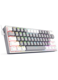 Redragon K617 Fizz 60% 61 Key RGB Mechanical Gaming Keyboard RED Switch - Gray & White