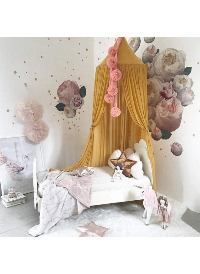 Hztyyier - Flower Ball Bed Decor Baby Bednet Hanging Canopy For Babies Crib Accessories Wall Pendant Decoration For Kids Room (Pink) - Image 1
