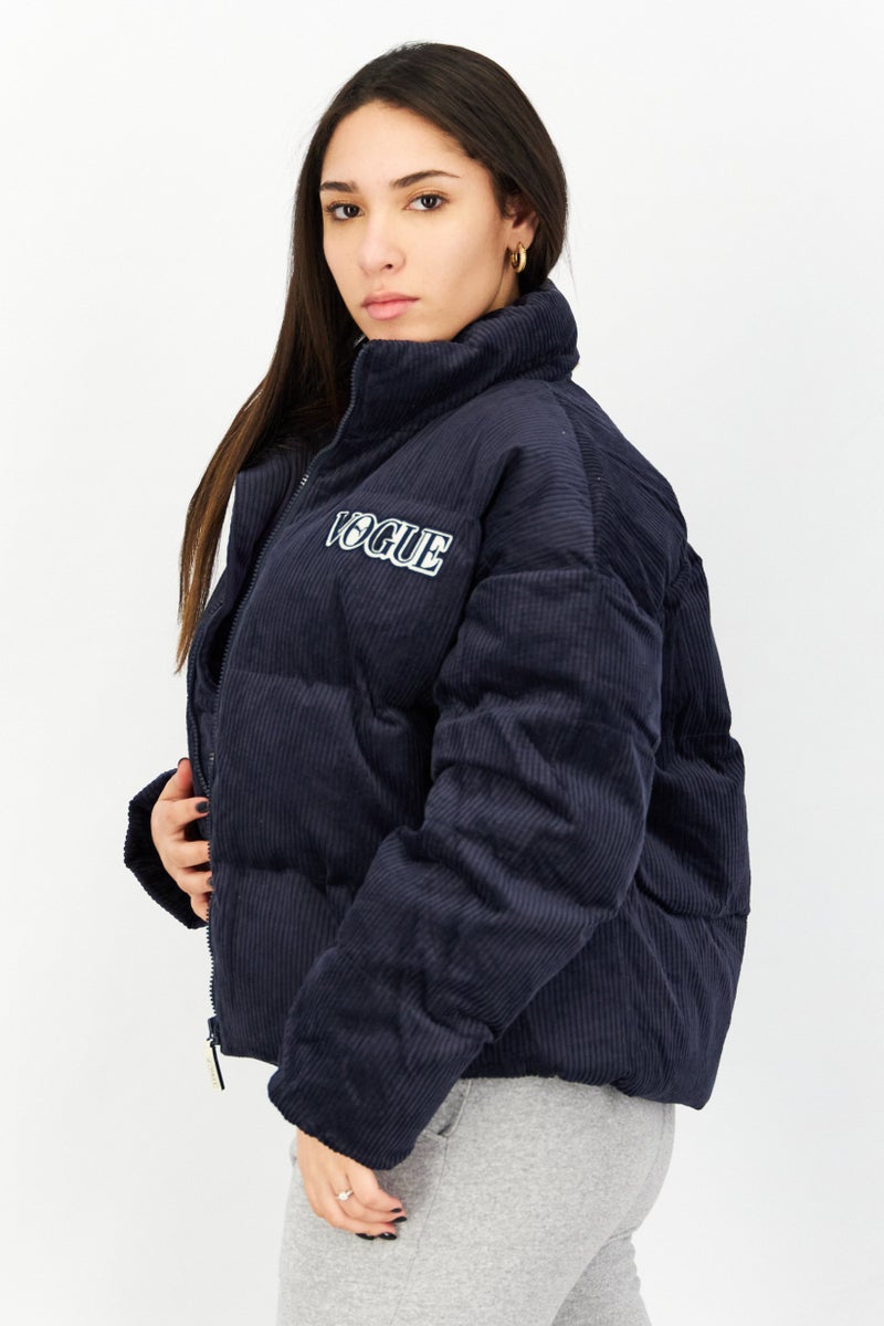 PUMA Puma x Vogue Women Oversized Fit Long Sleeve Training Puffer Jacket, Navy - Image 4