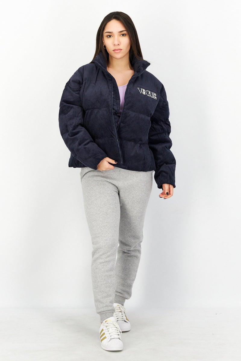 PUMA Puma x Vogue Women Oversized Fit Long Sleeve Training Puffer Jacket, Navy - Image 3