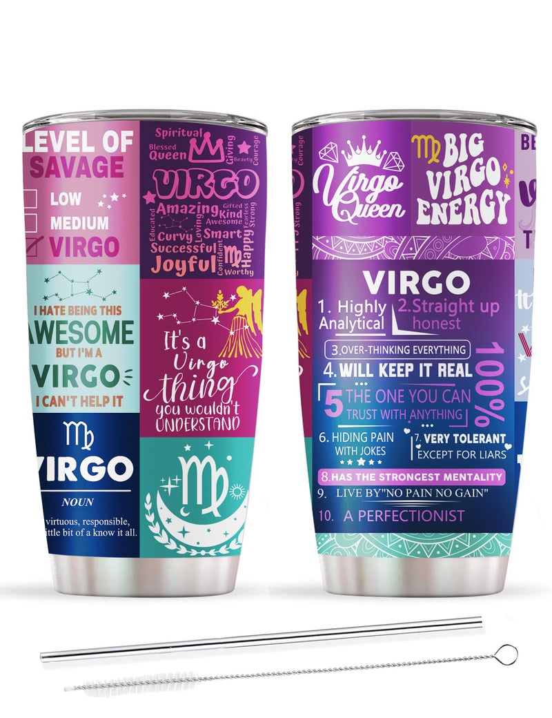 Virgo Gifts for WomenVirgo Zodiac Gifts Astrology Gothic Witchy Constellation Insulated Tumbler Purple 20 OZ