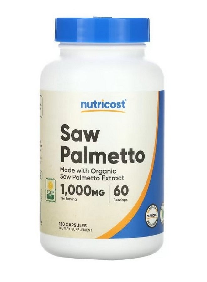 Nutricost Saw Palmetto 1000 mg 120 Capsules 500 mg per Capsule - Image 1
