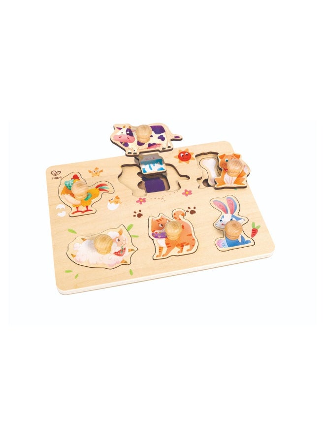 Hape Hape Farmyard 2-Layer Knob Puzzle (12 Pieces)  - Image 3