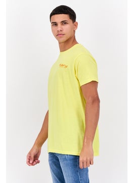 Men Crew Neck Short Sleeve Brand Logo T-Shirt, Yellow - pzsku/Z5C1A46936695BE214FFBZ/45/_/1739629426/c276d76a-7c8b-48fd-aaeb-432cc392e84d