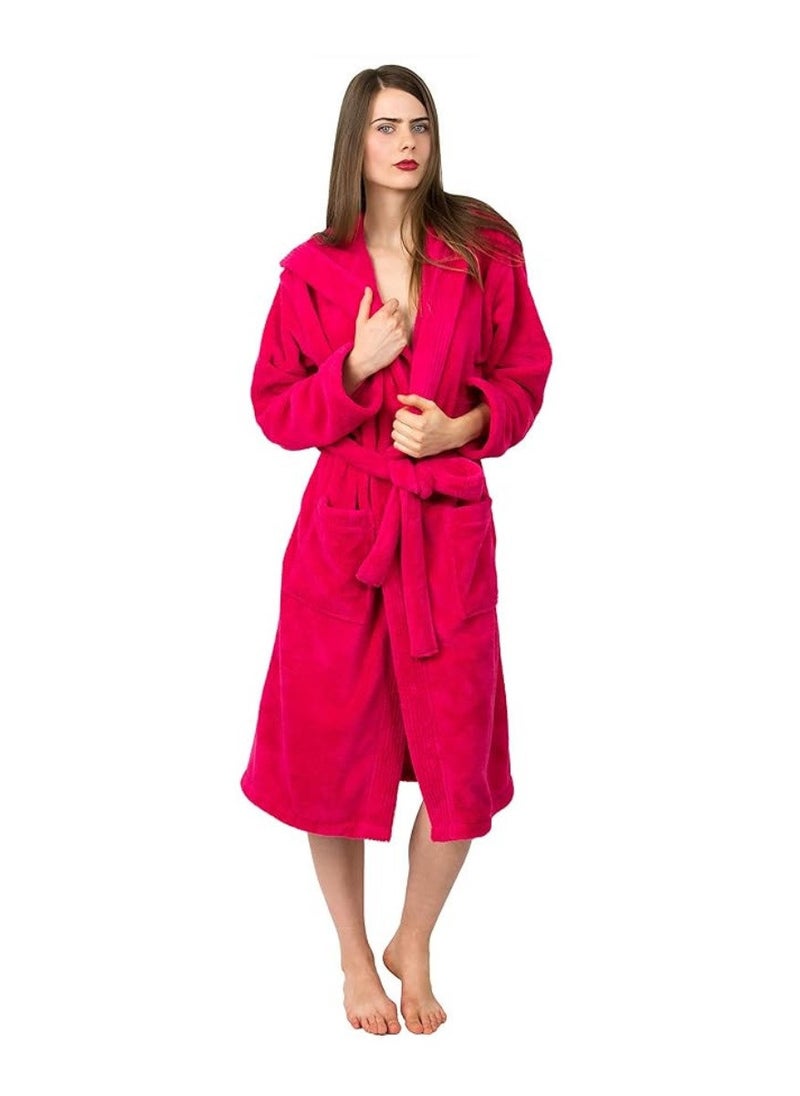 White Rose Pinkish Red Color Luxury Suite Terry Bath Robe Medium Sizes  - Image 1