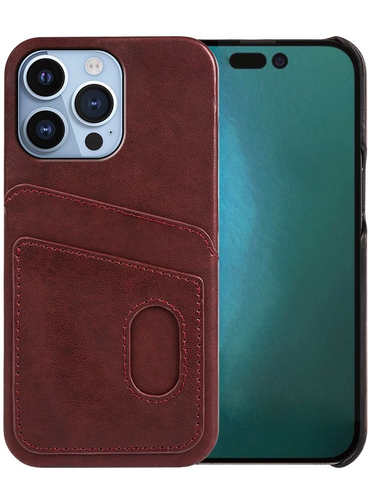 Loquat Suitable For Iphone14pro Mobile Phone Shell Card Anti-fall Max Back Cover Double Card Bag 