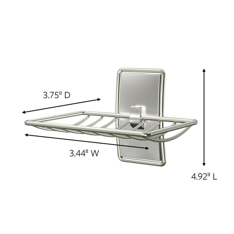 Command Soap Dish for Shower, Damage-Free Hanging, No Tools Soap Holder, 1 Satin Nickel Dish and 2 Water-Resistant Strips - Image 2
